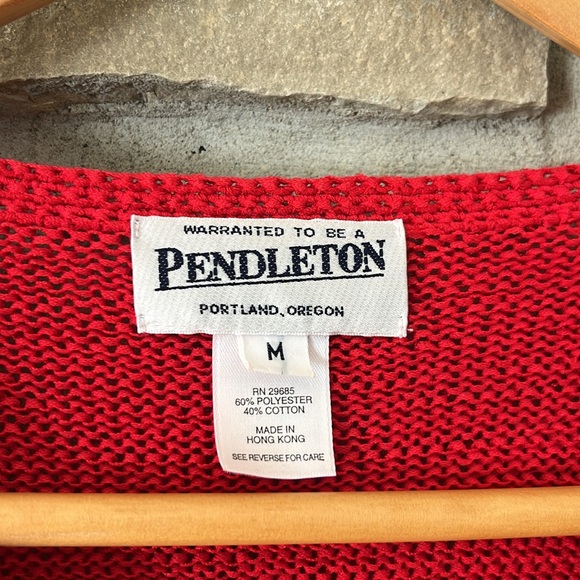 Pendleton Red Cardigan Sweater Size Medium - Picture 4 of 16